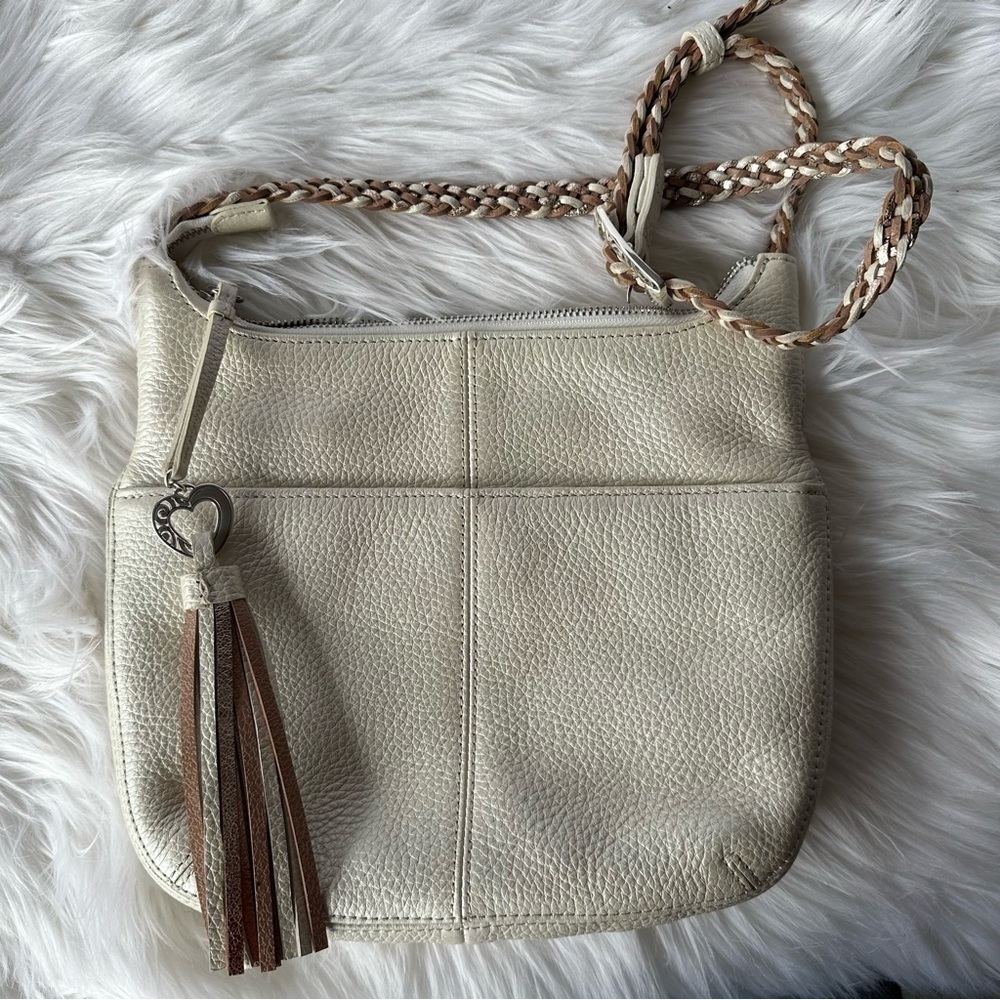 Brighton Barbados Hobo Shoulder Bag in Zinc Pearl - Champagne Gold